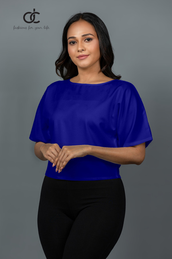 Merli Africa Flamingo Zaz Wrap Top - Royal Blue main image 0